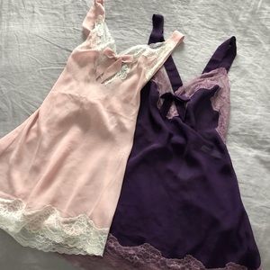 Pair of Adore Me nighties in pink and purple